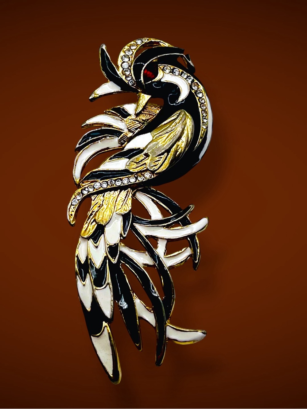 Gorgeous Vintage Bird of Paradise Brooch Statement Estate Pc